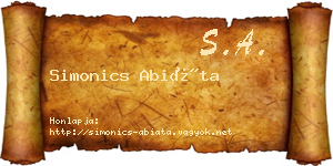 Simonics Abiáta névjegykártya